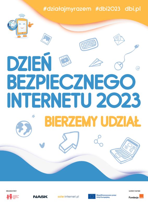 Na środku napis. Na górze i dole grafika. 