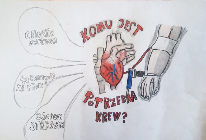 W środku serce. Dookoła napisy