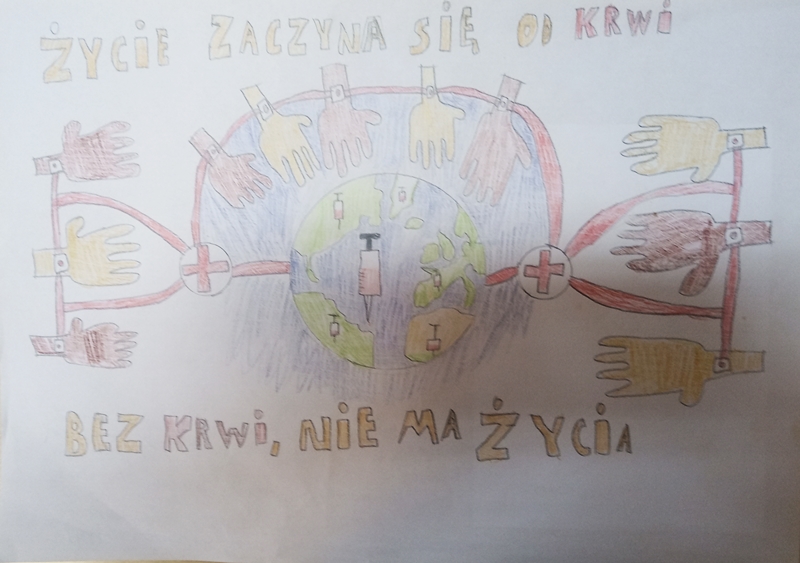 U góry i na dole hasła. W środku rysunek