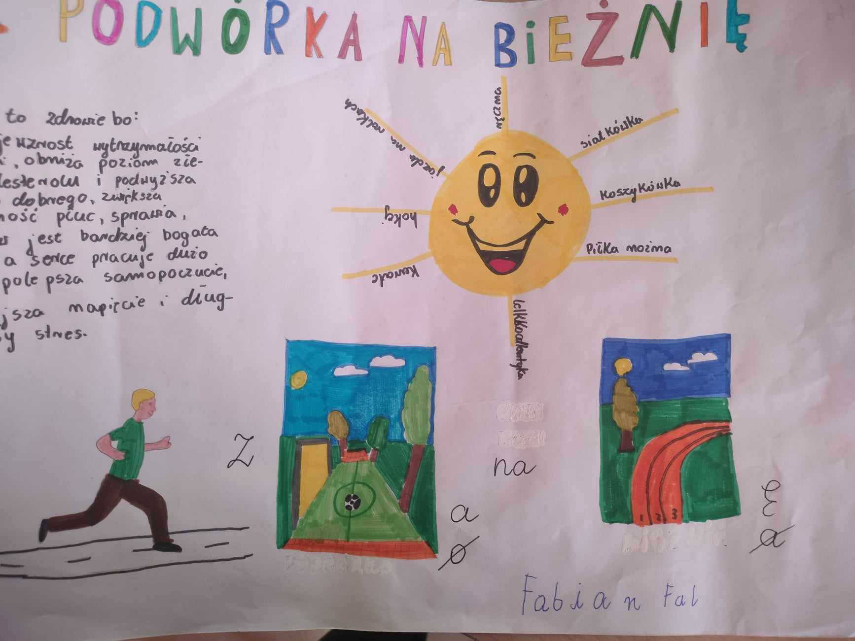 Na zdjęciu widać napisy i obrazki