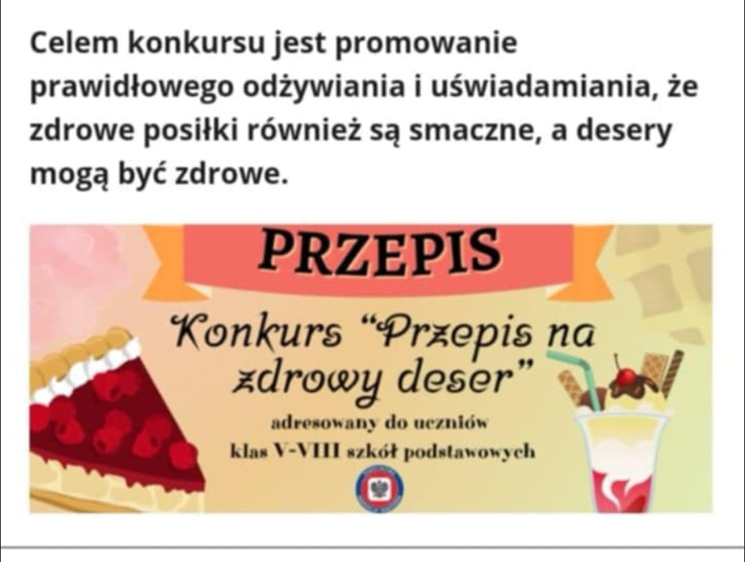 Na obrazku widać : napisy i obrazki deserów