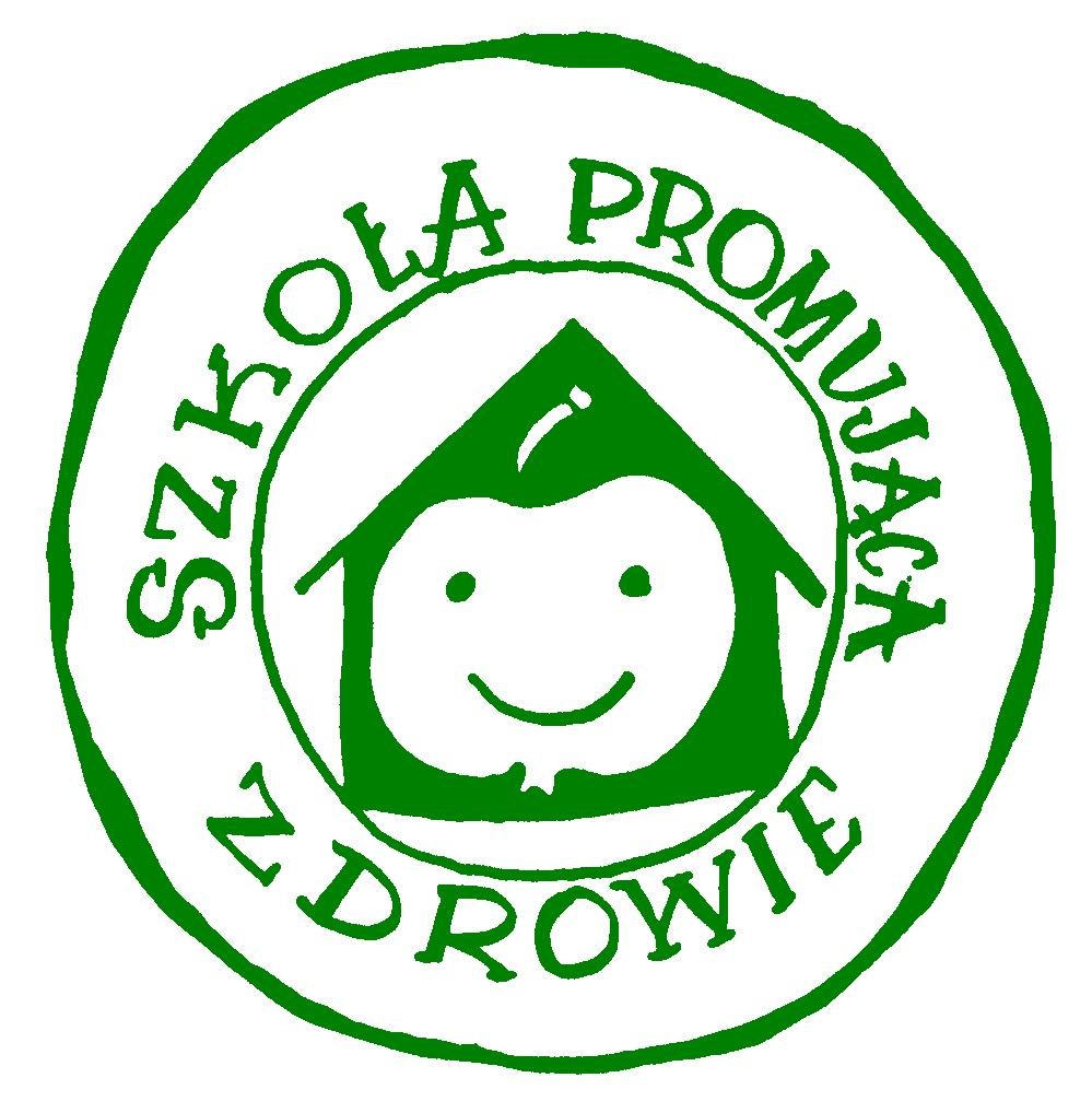 w środku rysunek jabłka w domku , dookoła napis
