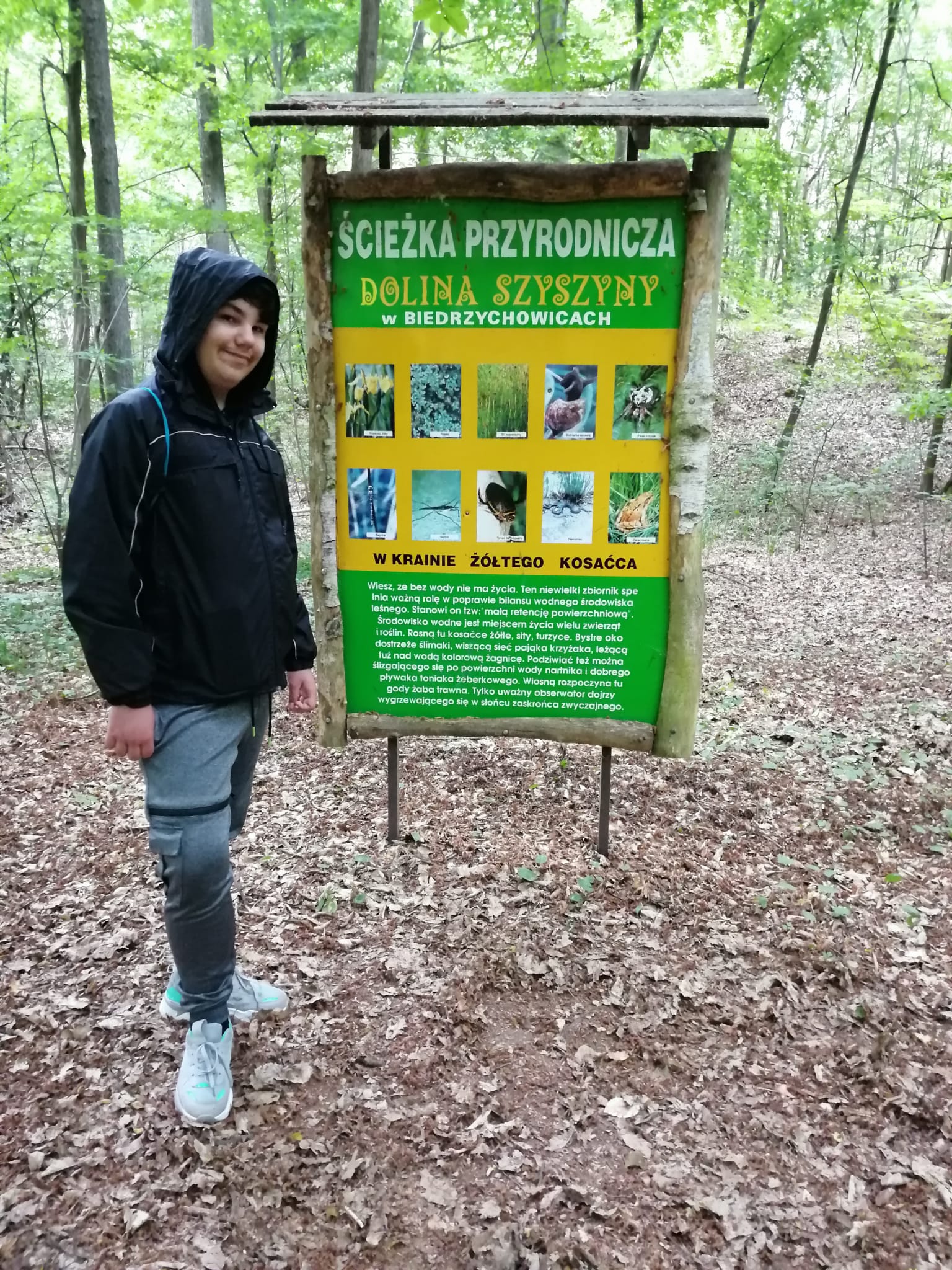 Na środku stoi osoba
